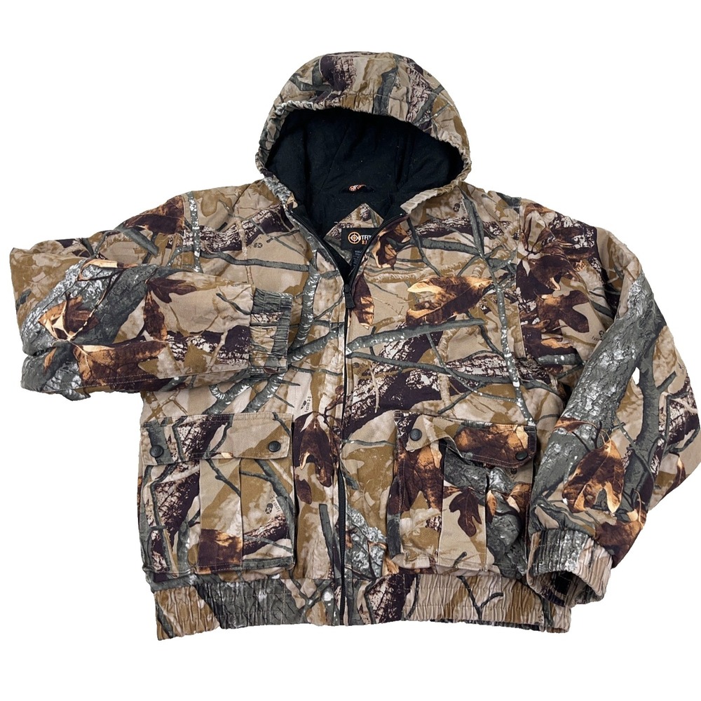 Camo‎ Jacket Boys 3XL Fusion 3D Camo Hooded Lined Canvas Parka Y2K Youth